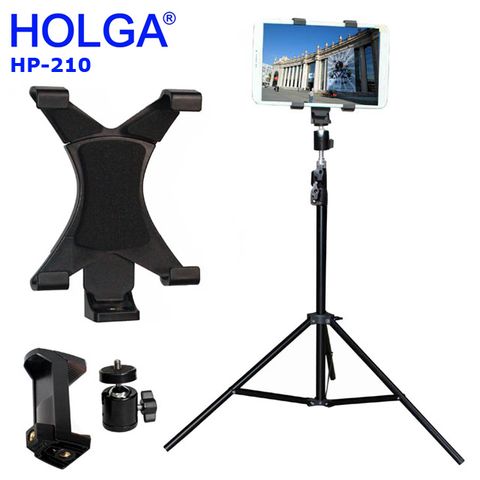 HOLGA 平板手機腳架HP210手機平板支架IPAD架落地支架三腳架立架三腳架線上直播線下教學必備