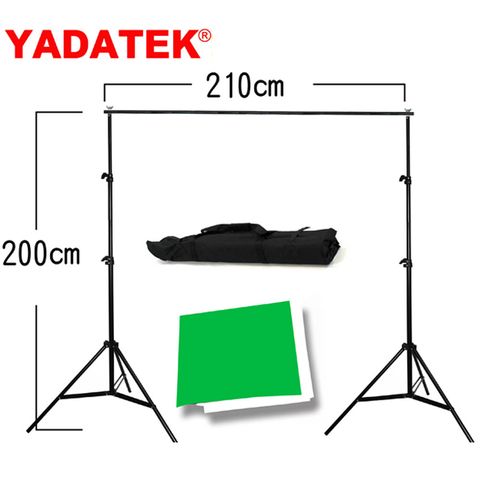 YADATEK 背景架2X2M(送綠白布)多功能攜帶型虛擬直播攝影棚曬衣架展示掛架陳列架