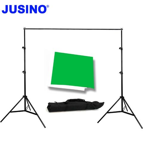 Jusino 背景架2X2M(送綠白布)多功能攜帶型虛擬直播攝影棚曬衣架展示掛架陳列架