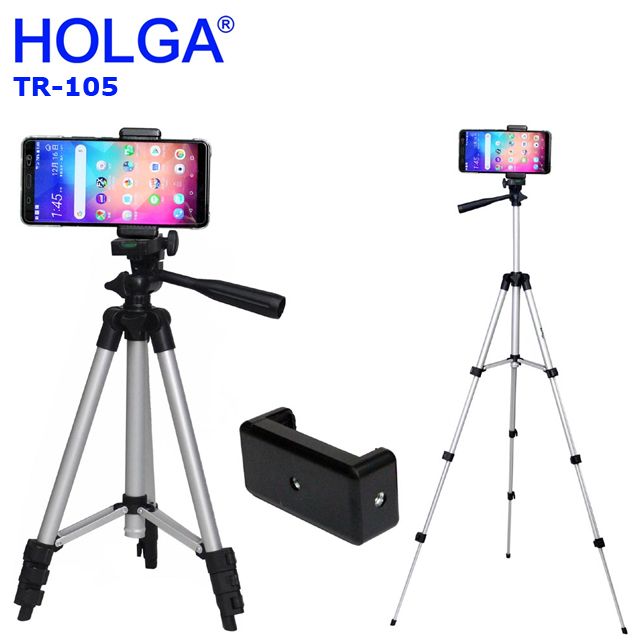 HOLGA  TR105三腳架+手機夾手機直播架拍照三腳架拍片架TikTok支架專業閃燈燈架落地立架錄影支架手機學校教學