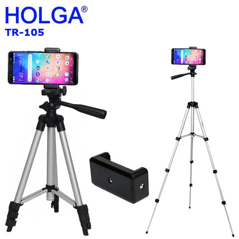 HOLGA TR105三腳架+手機夾手機直播架拍照三腳架拍片架TikTok支架專業閃燈燈架落地立架錄影支架手機學校教學