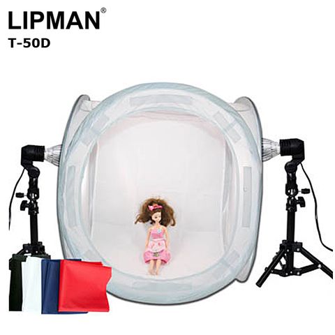 50cmLED雙燈棚組LIPMAN 50cm行動攝影棚雙燈組-T50DCRI(Ra):90LED攝影燈泡