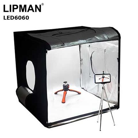 可調亮度★快速組裝LIPMAN LED6060免工具組裝專利攝影棚附兩個可調光變壓器.兩個燈板可各別調光