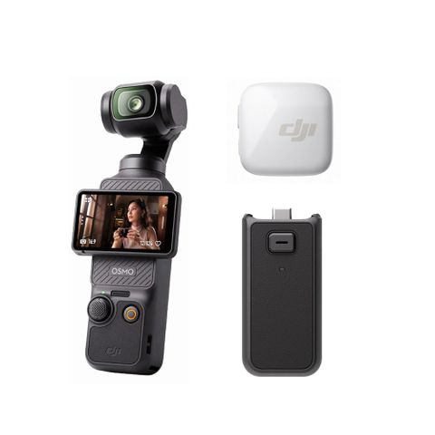 DJI OSMO POCKET 3單機+續航手柄+MIC MINI單發射器-雲感白