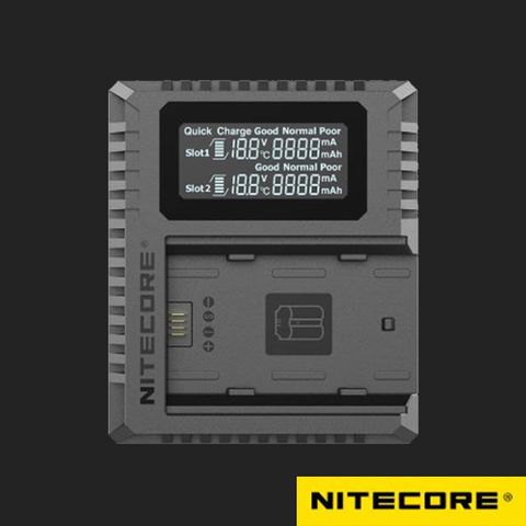 NiteCore 奈特科爾 FX3 For FujiFilm NP-W235 USB行動快充QC 液晶雙槽充電器