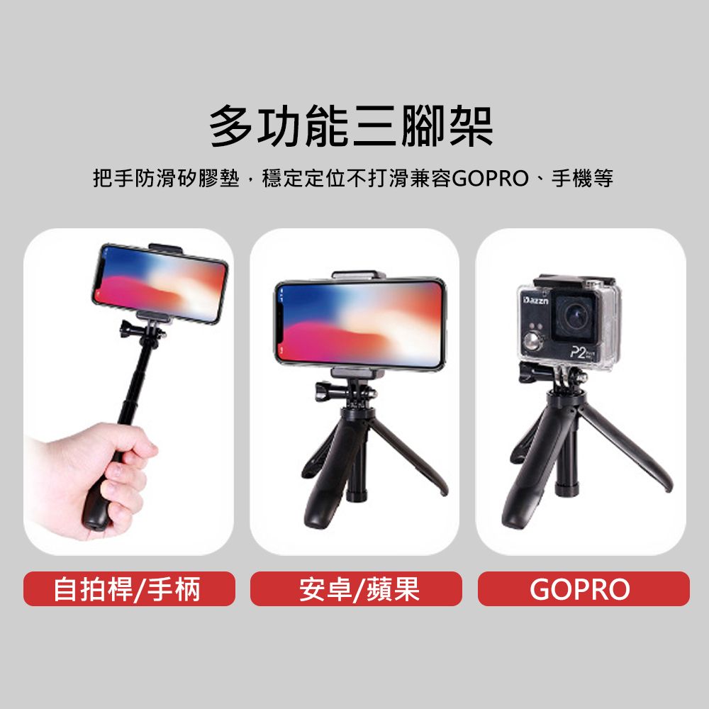  適GoProInsta360運動相機手機微單