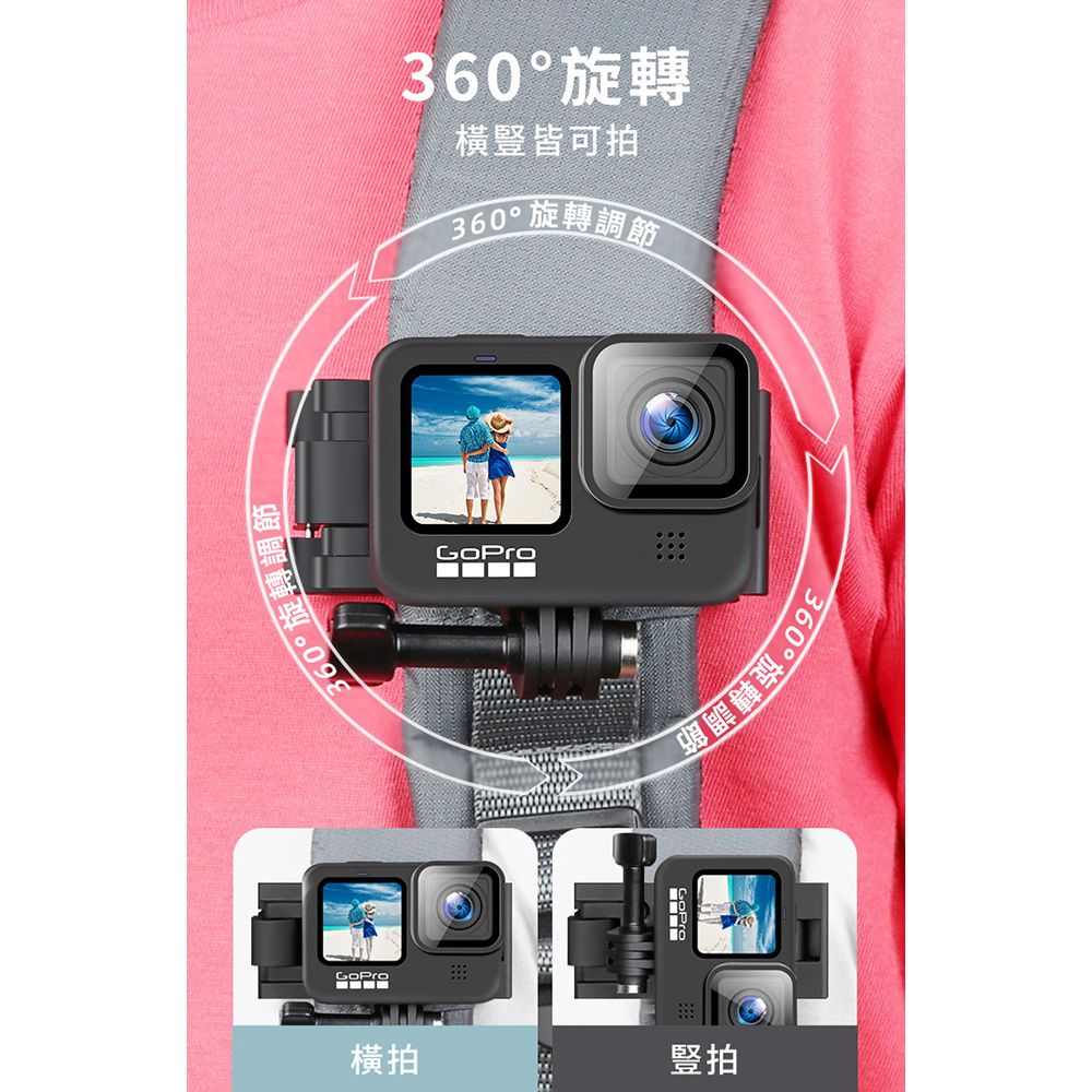 HH】GoPro 卡扣式360度旋轉背包夾- PChome 24h購物