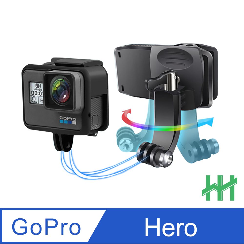 HH】GoPro-360度可調式旋轉背包固定夾- PChome 24h購物