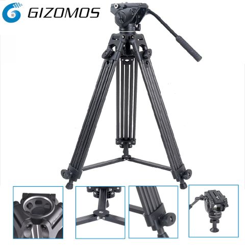 ★攝影機單眼相機專業攝影GIZOMOS G1505C碳纖油壓腳架