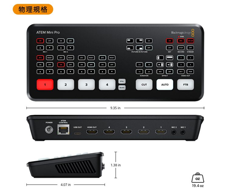 Blackmagic Design BMD ATEM Mini Pro 現場製作切換台(導播機