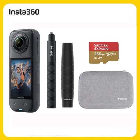 Insta360 X5 8K全景運動相機 標準版 85公分自拍棒收納包組 (先創公司貨)