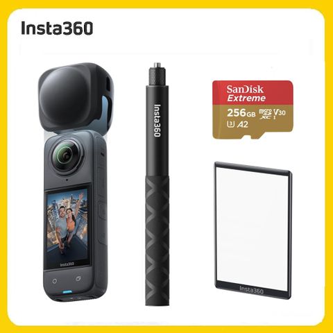 Insta360 X5 8K全景運動相機 標準版 人氣套裝B組+螢幕保護貼 (先創公司貨)