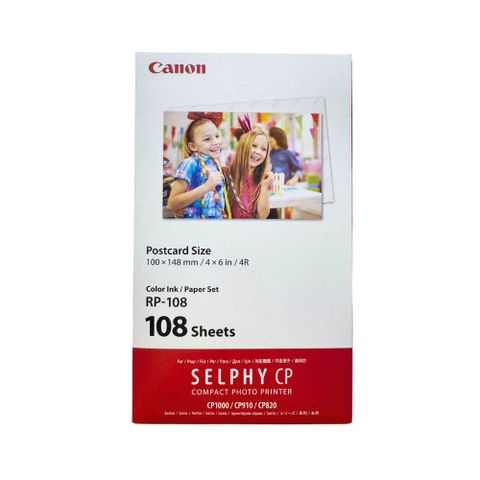 【Canon】4x6相片紙含墨盒*108張(RP-108)