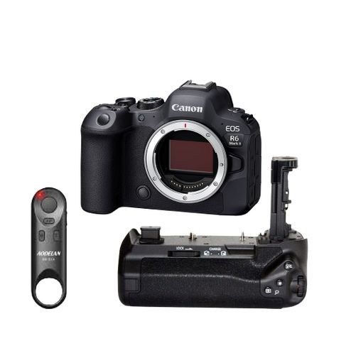 ▼最高40 FPS連拍Canon EOS R6 Mark II 單機身+AODELAN 藍芽遙控器+SunLight BG-R10電池把手