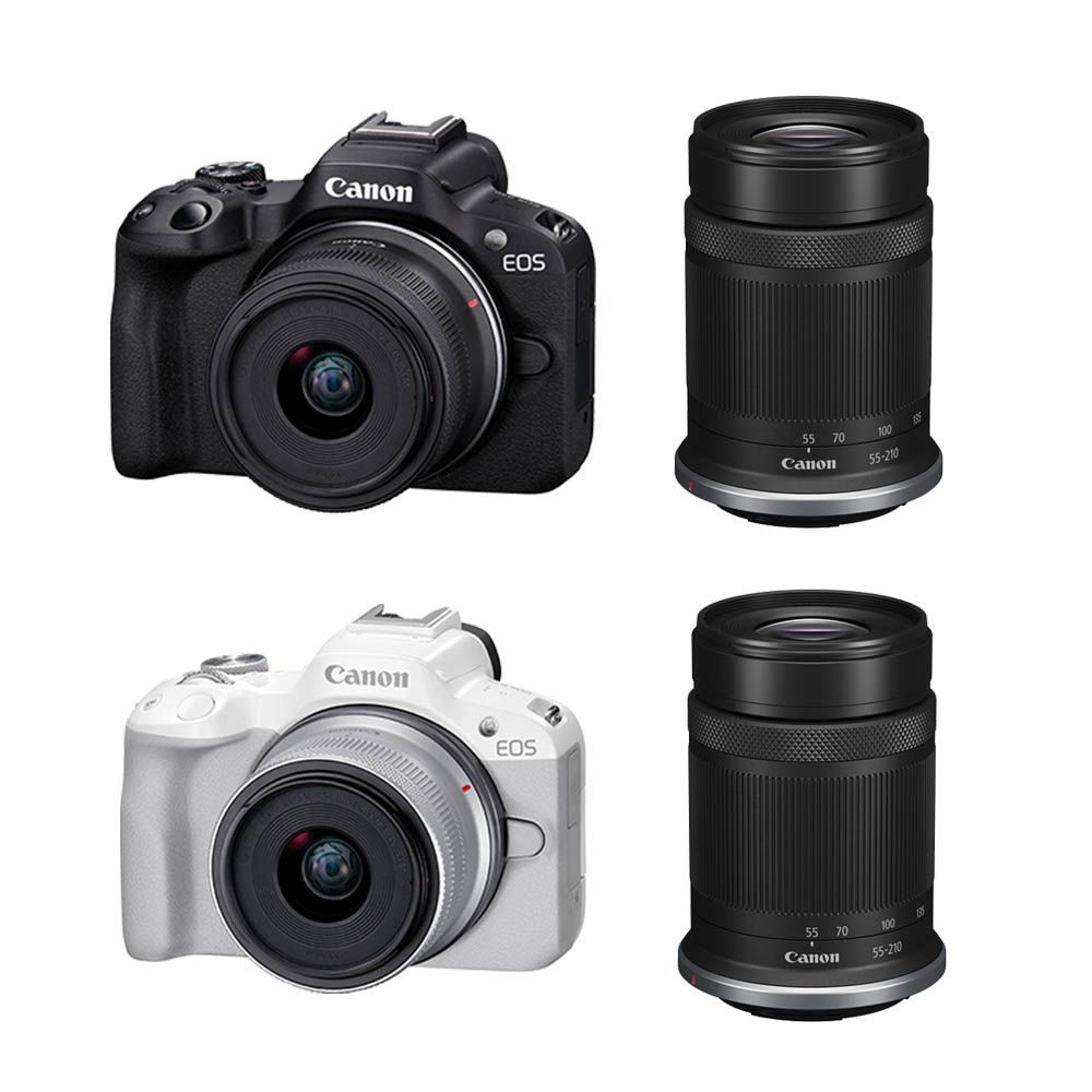 Canon EOS R50+RF-S18-45mm F4.5-6.3 IS STM+RF-S55-210mm F5-7.1 IS