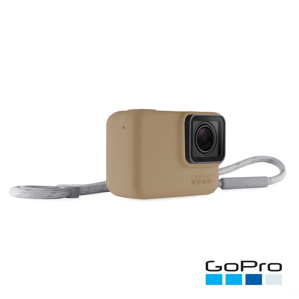 福利品】GoPro HERO5/6/7 Black專用矽膠護套+繫繩(棕)-ACSST-010(公司