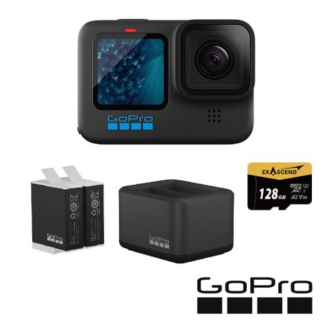 GoPro HERO11 Black 大滿足套組 (HERO11單機+Enduro雙座充+雙電池+128G記憶卡) 公司貨