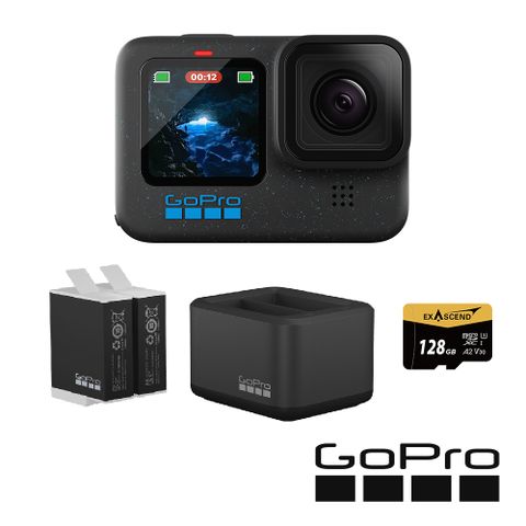 GoPro HERO12 Black 大滿足套組 (HERO12單機+Enduro雙座充+雙電池+128G記憶卡) 公司貨