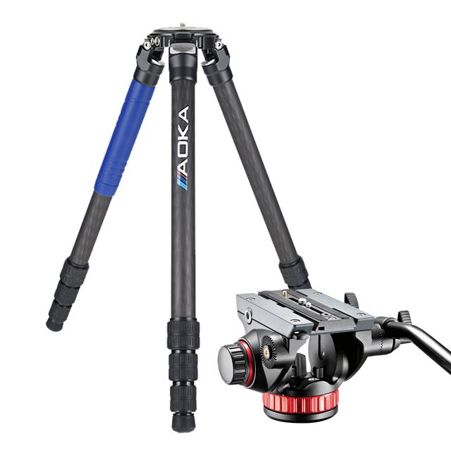 AOKA  TKPRO 324C  Manfrotto 502AH 三號四節系統碳纖維 攝錄影 油壓雲台三腳架套組