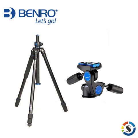 BENRO 百諾 GoClassic系列碳纖維三腳架套組GC157T+HD1A中軸可橫置拍照