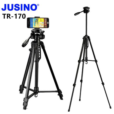 Jusino 鋁合金三腳架TR170送手機夾手機三腳架直播三腳架攝影腳架手機直播腳架遠端視訊