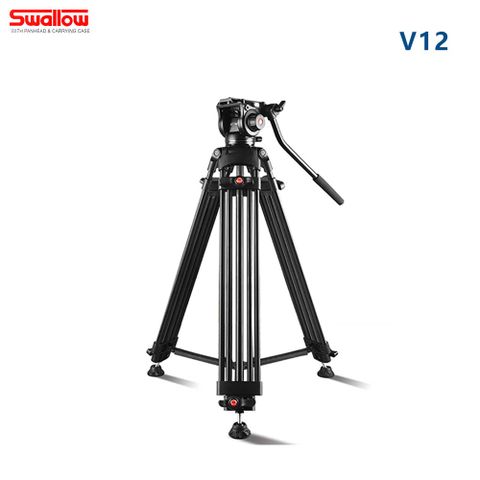 攝影/錄影兩用油壓雲台Swallow V12 攝影機專用腳架碗型-75mm