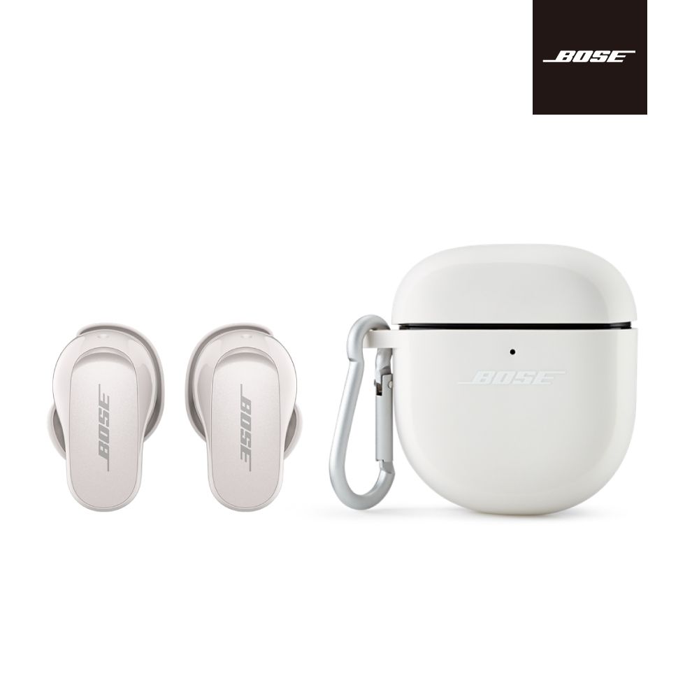 Bose QuietComfort Earbuds 消噪耳塞II 岩白+矽膠充電盒保護套(白