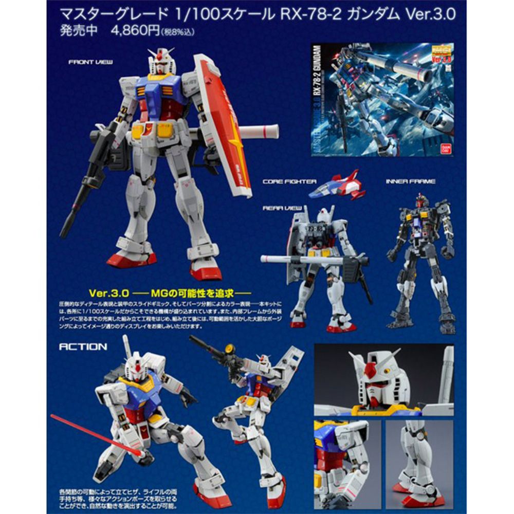 BANDAI 萬代】MG 1/100 RX-78-2 GUNDAM Ver.3.0 初鋼- PChome 24h購物