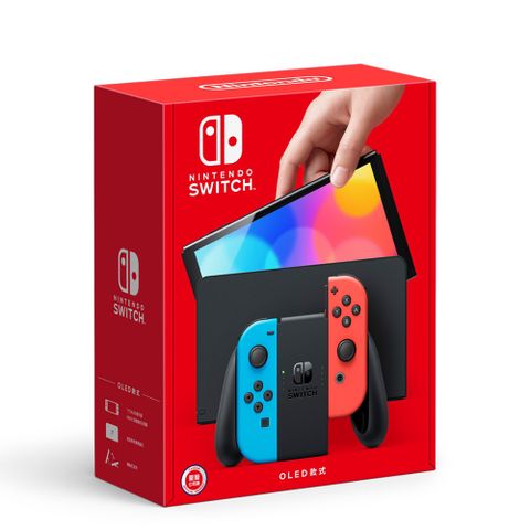 【Nintendo 任天堂】Switch OLED 電光紅x電光藍主機 台灣公司貨