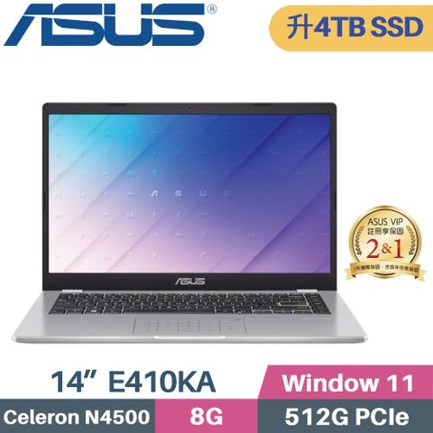 ASUS 華碩 Vivobook Go 14 E410KA-0401WN4500 文書筆電 (Celeron N4500/8G/4TB SSD/Win11/FHD/14)特仕