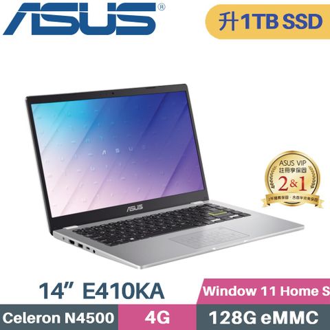 ASUS 華碩 VivoBook Go 14 E410KA-0631WN4500 文書筆電 (Celeron N4500/4G/1TB SSD/Win11 S/FHD/14)特仕