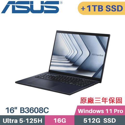 ASUS ExpertBook B3608CCA-0041A125H (CU5-125H/16G/512G+1TB/W11PRO/16)特仕