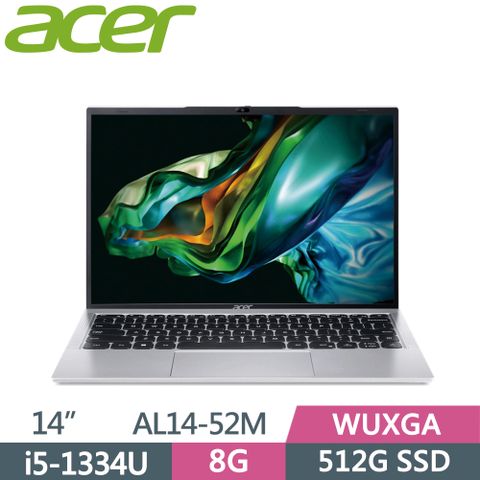 ACER 宏碁 Aspire 14吋 文書筆電 AL14-52M-54QL 銀(i5-1334U/8G/512G SSD/W11/WUXGA/14)