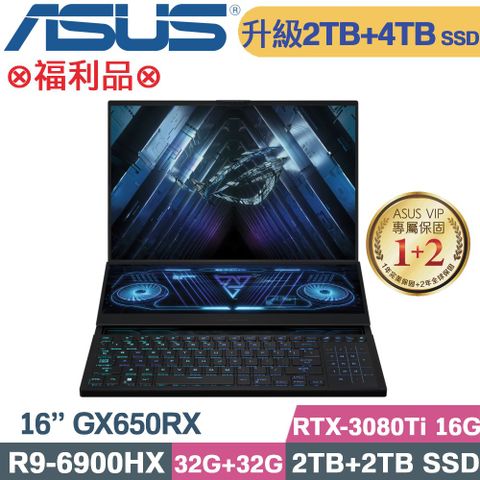 ASUS 華碩 ROG Zephyrus Duo 16 GX650RX-0181A6900HX 電競筆電(R9-6900HX/32G+32G/2TB+4TB/RTX3080Ti/W11/16)特仕