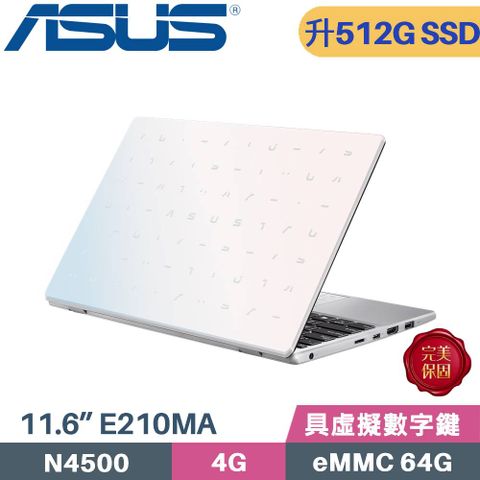 ASUS 華碩 Vivobook Go 12 E210KA-0131WN4500 文書筆電 (Celeron N4500/4G/512G SSD/Win11/11.6)特仕