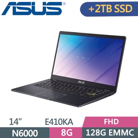 ▶加2TB SSD◀ASUS Vivobook Go 14 E410KA-0321BN6000 夢想藍N6000 ∥ 8G ∥ 128G EMMC+2TB SSD ∥ W11S ∥ FHD ∥ 14