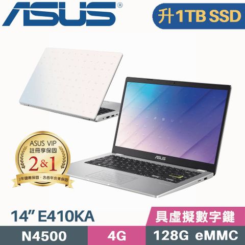 ASUS 華碩 Vivobook Go 14 E410KA-0631WN4500 白(Celeron N4500/4G/1TB SSD/Win11/FHD/14)特仕筆電