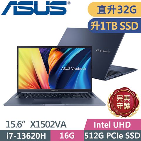 ASUS Vivobook 15 X1502VA-0221B13620H 午夜藍(i7-13620H/16G+16G/1TB SSD/15.6吋FHD/W11)特仕