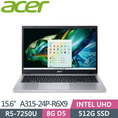 ACER A315-24P-R6X9 灰(R5-7520U/8G D5/512G SSD/W11/FHD/15.6)效能文書筆電
