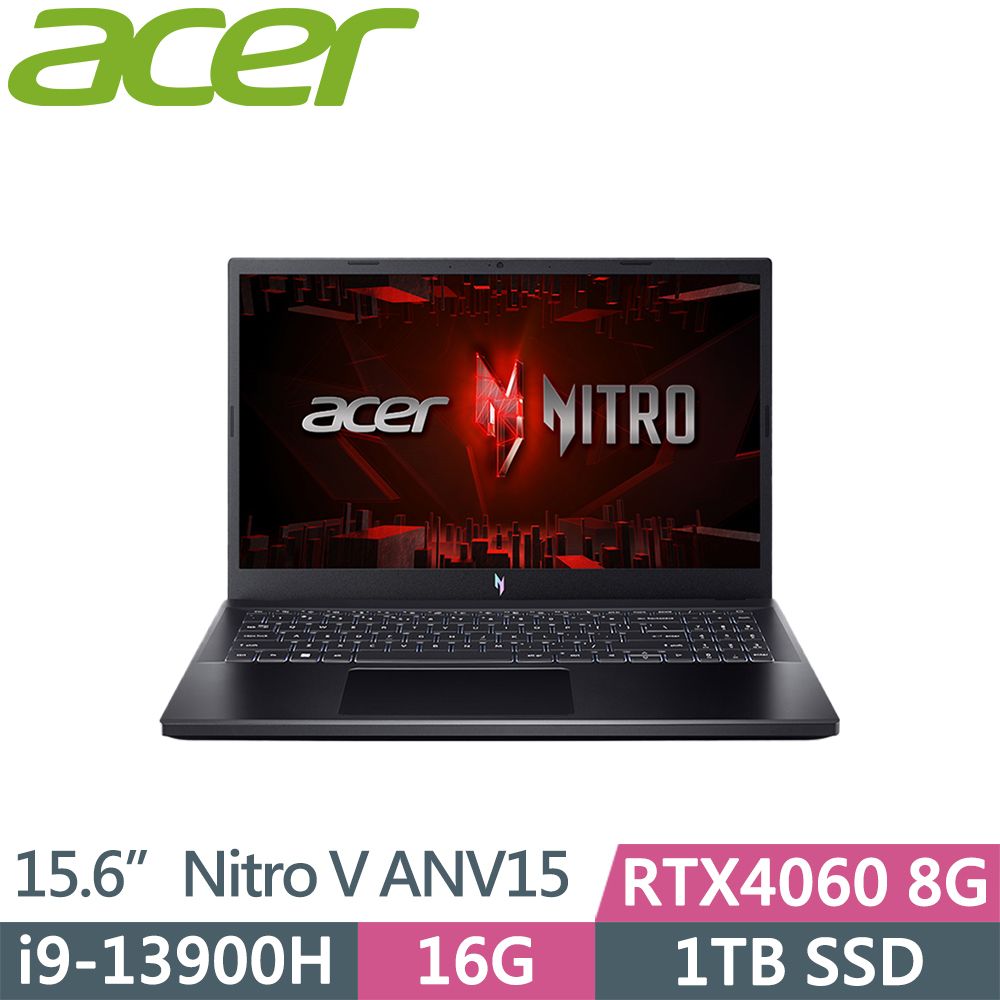 ACER 宏碁  Nitro V ANV15-51-93TW(i9-13900H/16G D5/1TB SSD/RTX4060 8G/FHD/144Hz/W11/15.6吋/黑)