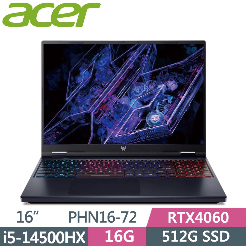 ACER Predator  PHN16-72-517P 黑i5-14500HX  16G   PCIe 512G SSD  RTX4060-8G  W11  165Hz  16