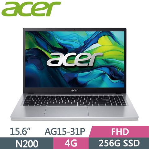 ACER 宏碁 Aspire GO 15.6吋 文書筆電 AG15-31P-P916 銀(N200/4GB/256GB/WIN11/FHD/15.6)