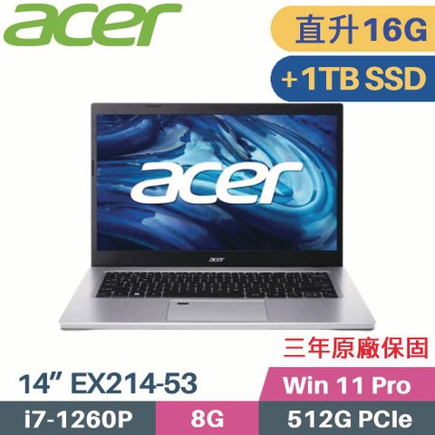ACER Extensa EX214-53 商用筆電購機附 ▶▶▶▶▶ 原廠電腦包、滑鼠❰ 記憶體升級 8G+8G ❱ ❰ 增加 D槽 1TB SSD ❱