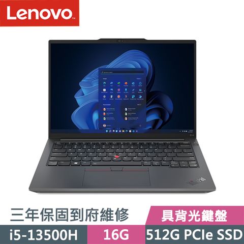 LENOVO 聯想 ThinkPad E14 黑(i5-13500H/16G/512G SSD/14吋WUXGA/W11P)商務筆電