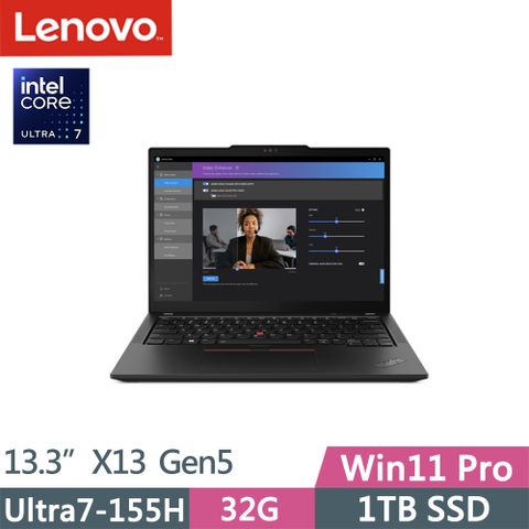 LENOVO 聯想 ThinkPad X13 Gen5(Ultra7-155H/32G D5/1TB SSD/WUXGA/IPS/W11P/Evo/13.3吋/三年保到府修)