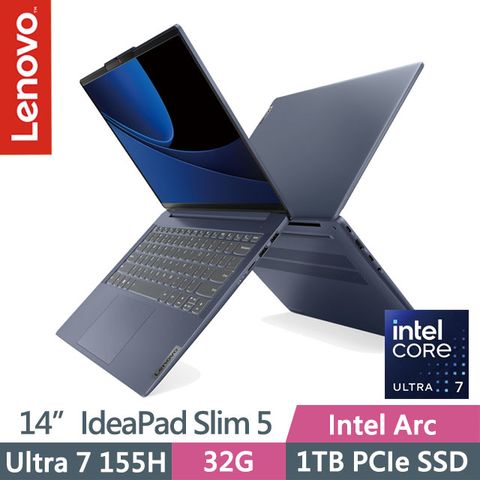 LENOVO 聯想 IdeaPad Slim 5 83DA006KTW 14吋Ultra 7 AI輕薄筆電具背光鍵盤 | 1920x1200 | OLED | 三年到府維修