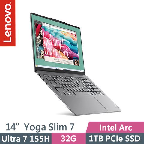 LENOVO 聯想 Yoga Slim 7 83CV008KTW 灰(Ultra 7 155H/32G/1TB/14吋OLED/W11)AI輕薄筆電