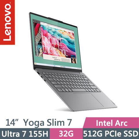 LENOVO 聯想 Yoga Slim 7 83CV001GTW 灰(Ultra 7 155H/32G/512G/14吋OLED/W11)AI輕薄筆電