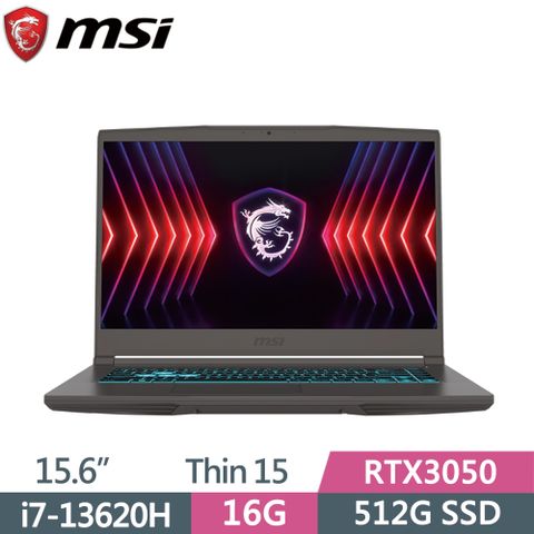 MSI 微星 Thin 15 B13UC-1418TW (i7-13620H/16G/512G SSD/RTX3050-4G/W11/FHD/15.6)