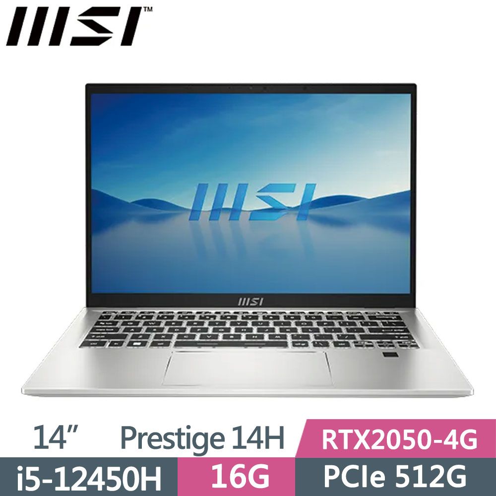 MSI 微星   Prestige 14H B12UCX-456TWi5-12450H  16G  512G PCIe SSD  RTX2050-4G  Win11  15.6"